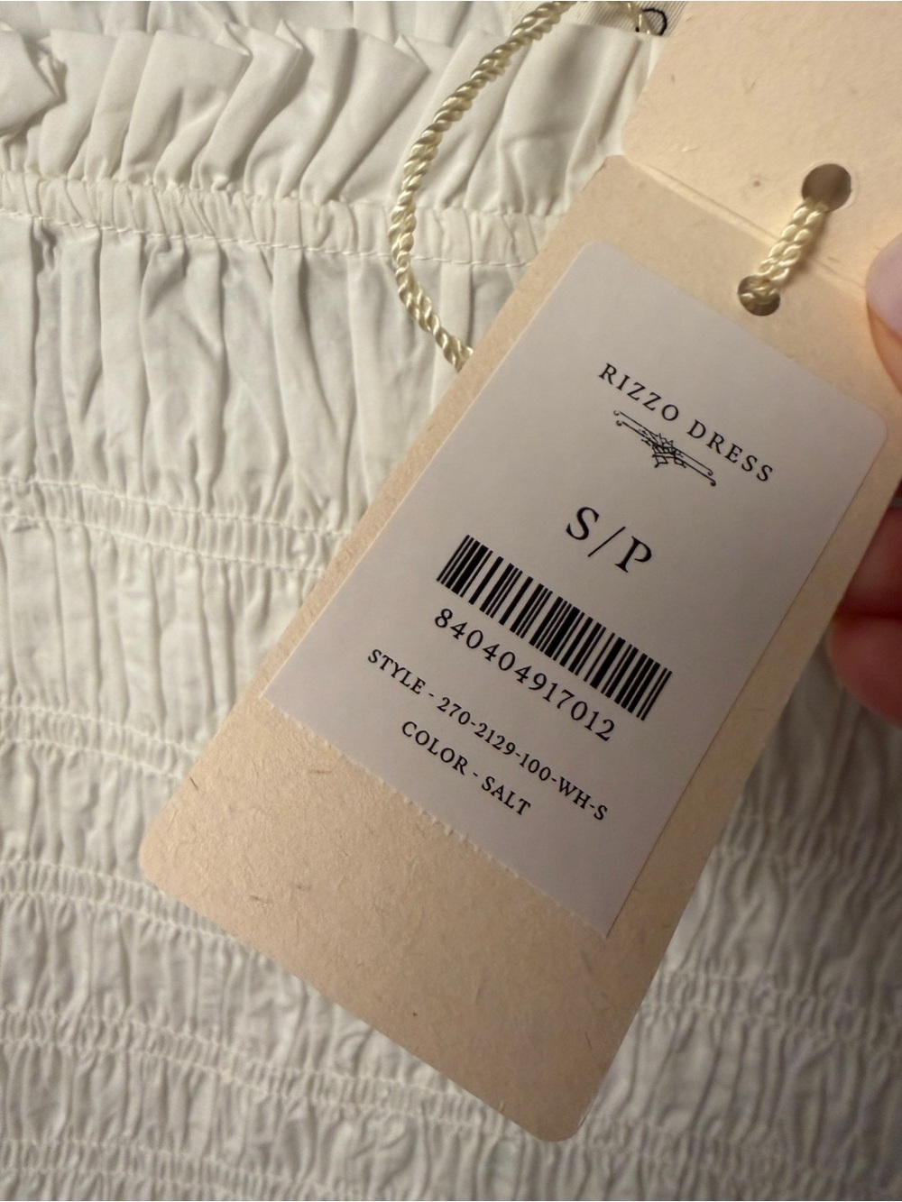 NWT Doen Rizzo Dress in Salt - Picture 3 of 5